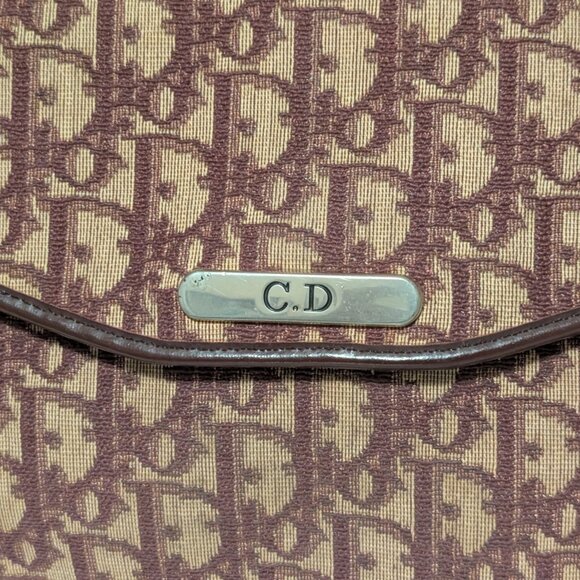 Christian Dior, Trotter Canvas Clutch Bag in Burgundy, VINTAGE - Picture 4 of 12